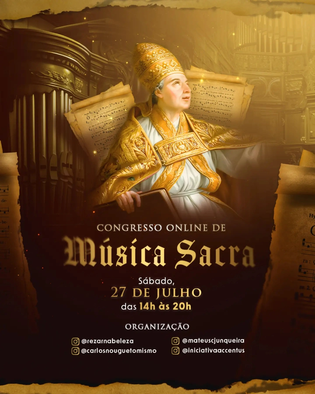 CONGRESSO ONLINE DE MÚSICA SACRA, no canal @rezarnabeleza (YouTube)